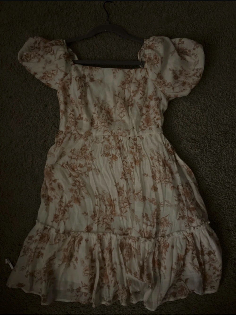 Blu Pepper Cream Dress with Brown Floral Print